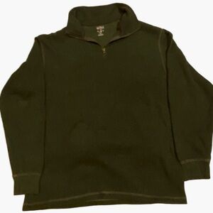RedHead Mens L Forest Green Quarter Zip Pullover 60/40 Cotton Blend